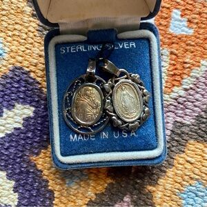Sterling Silver Religious Pendants Virgin Mary Protection Prayer Made in USA